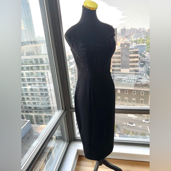 🆕 DRESS THE POPULATION 🧿 NWT Cosette Corset Strapless Bodycon Dress, Black SzL - Picture 12 of 16